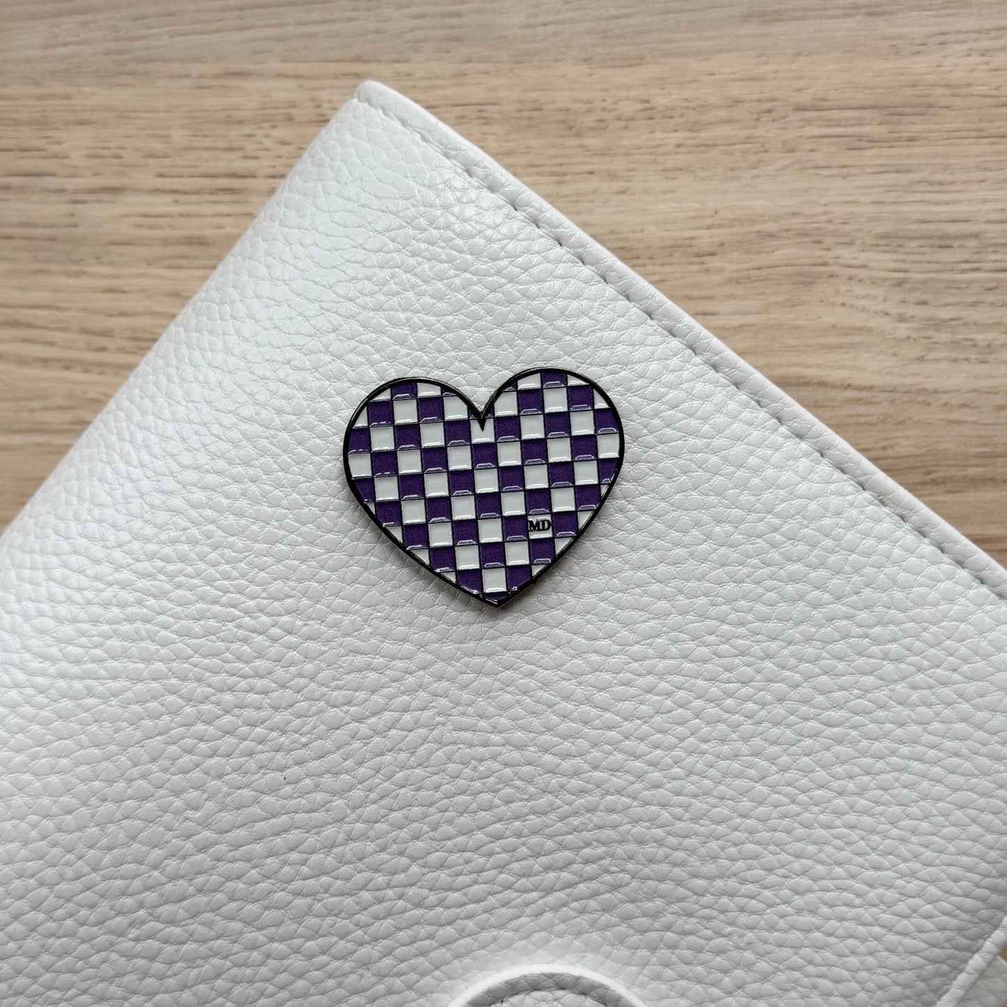 Purple Haze | Checkered Heart | Magnetic Binder Pin