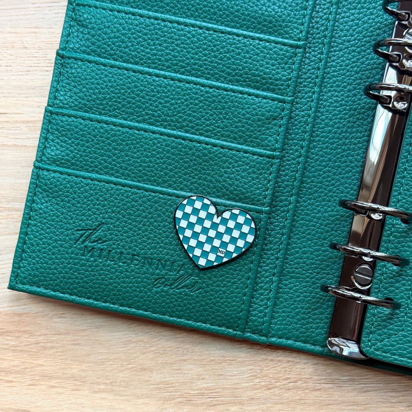 Emerald Elixir | Checkered Heart | Magnetic Binder Pin