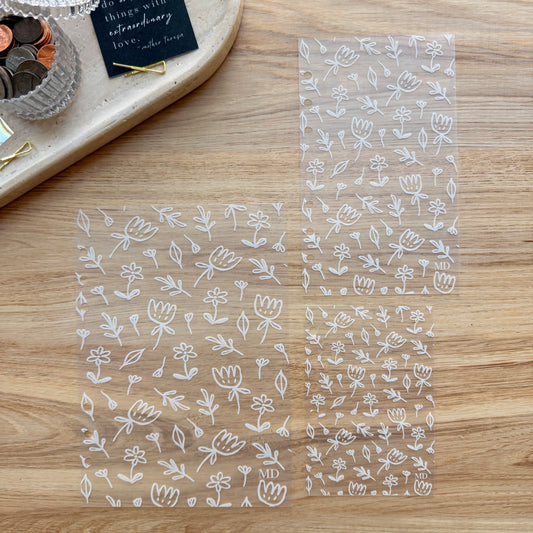 Frosted Floral Dashboard | White