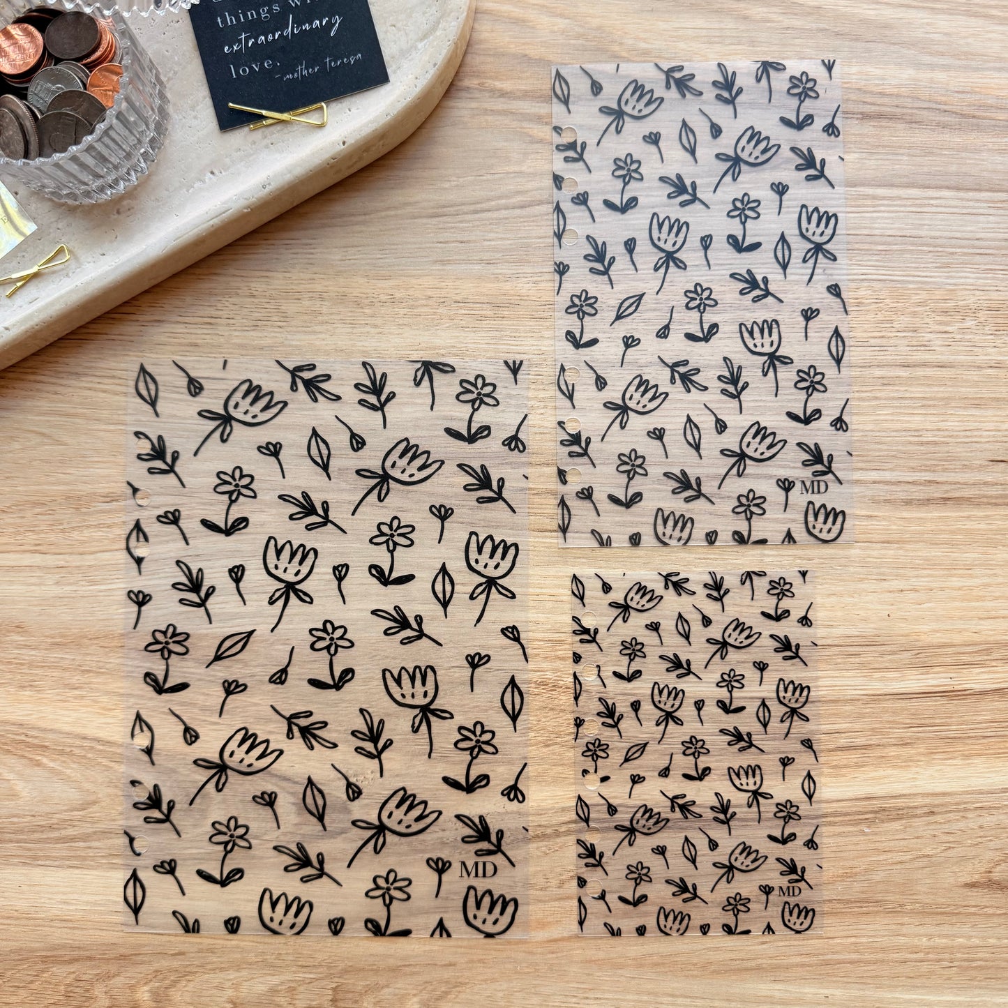 Frosted Floral Dashboard | Black