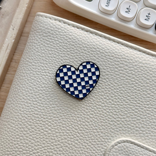 Moonshine | Checkered Heart | Magnetic Binder Pin