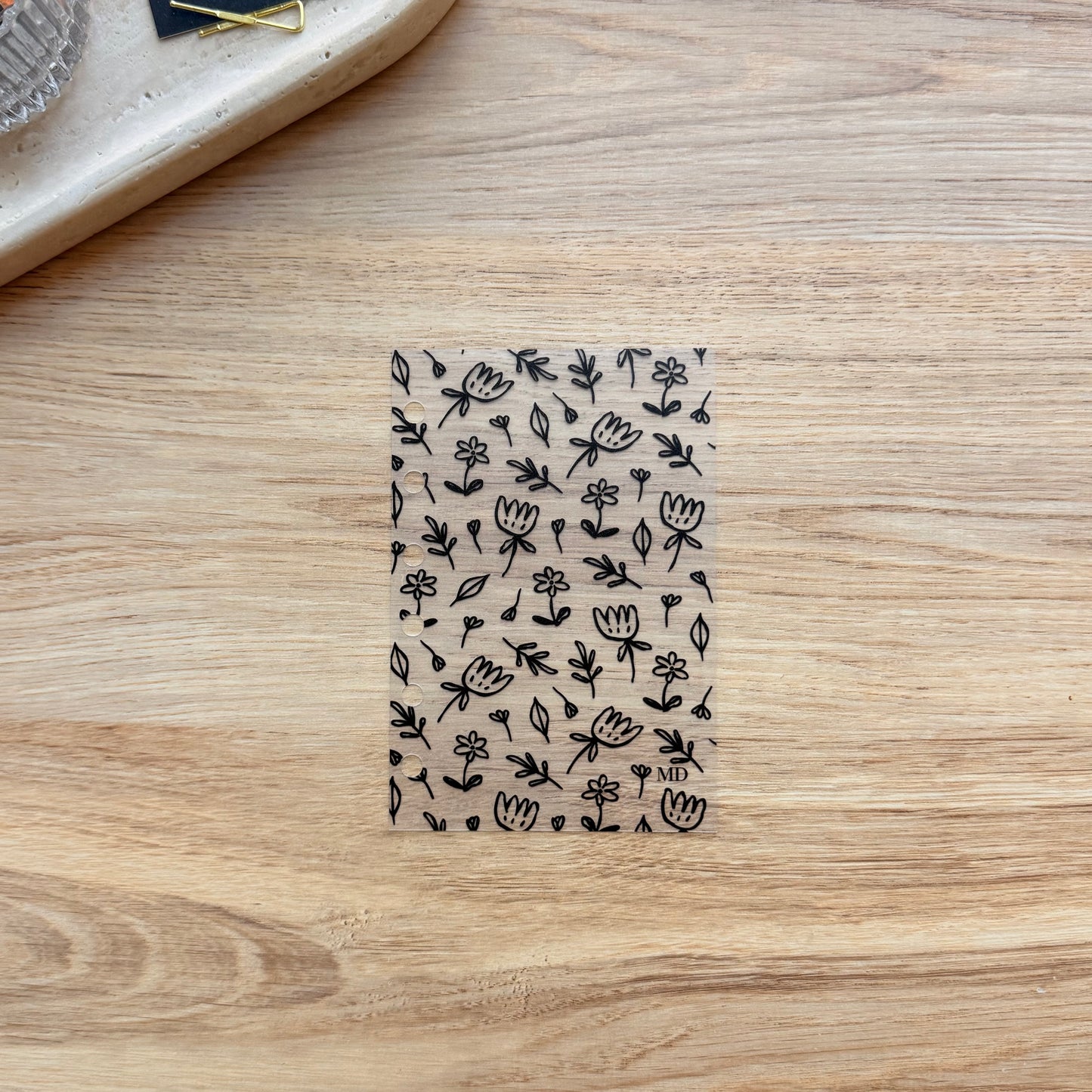 Frosted Floral Dashboard | Black