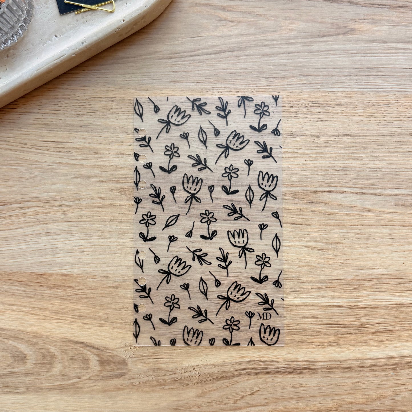 Frosted Floral Dashboard | Black