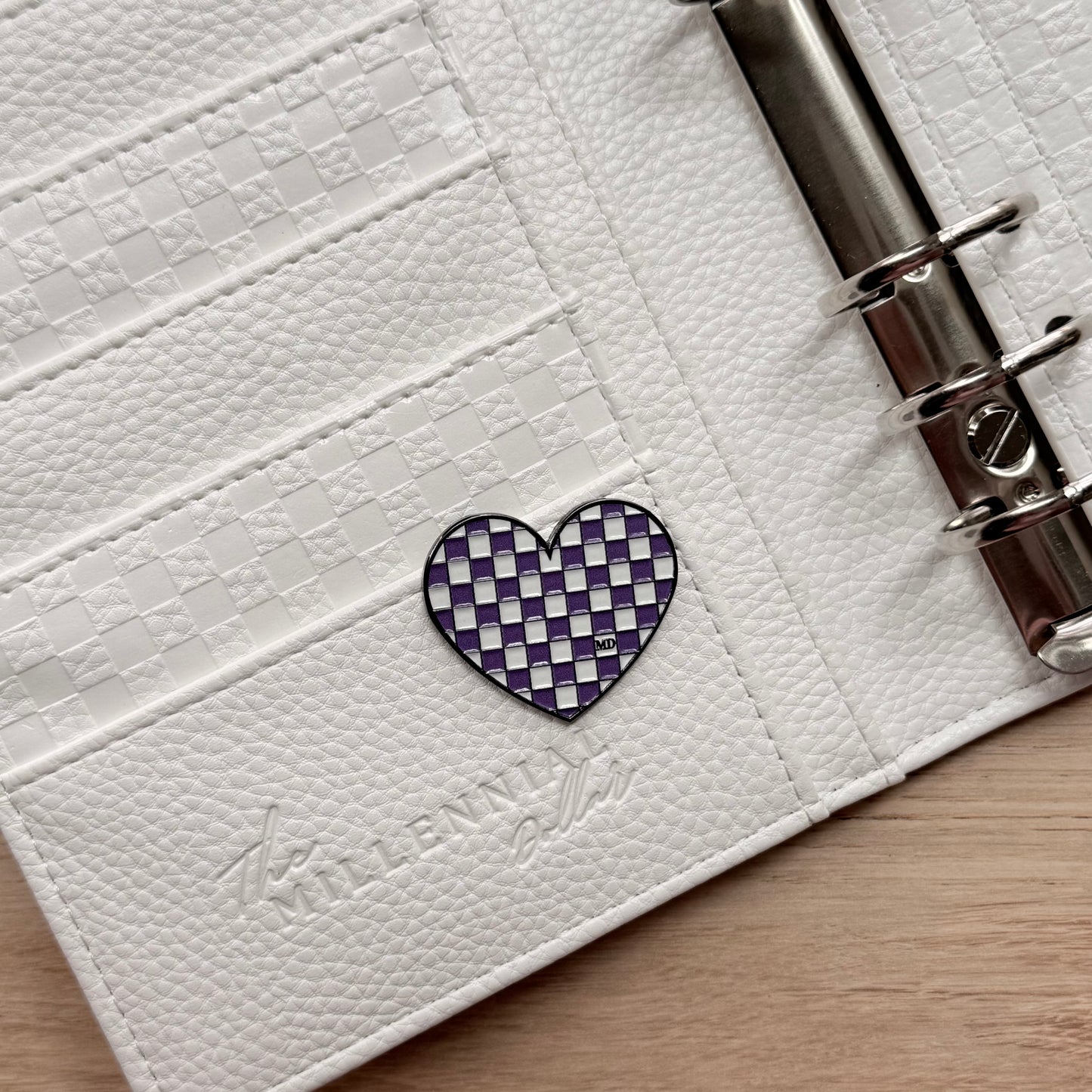Purple Haze | Checkered Heart | Magnetic Binder Pin