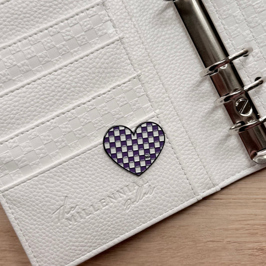 Purple Haze | Checkered Heart | Magnetic Binder Pin