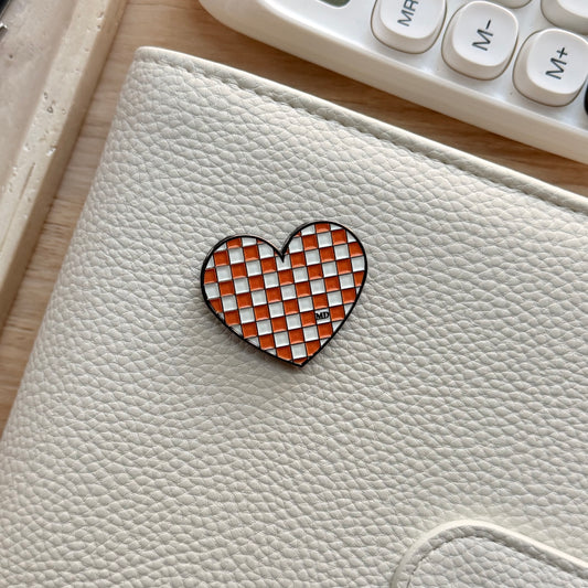 PSL (Orange) | Checkered Heart | Magnetic Binder Pin