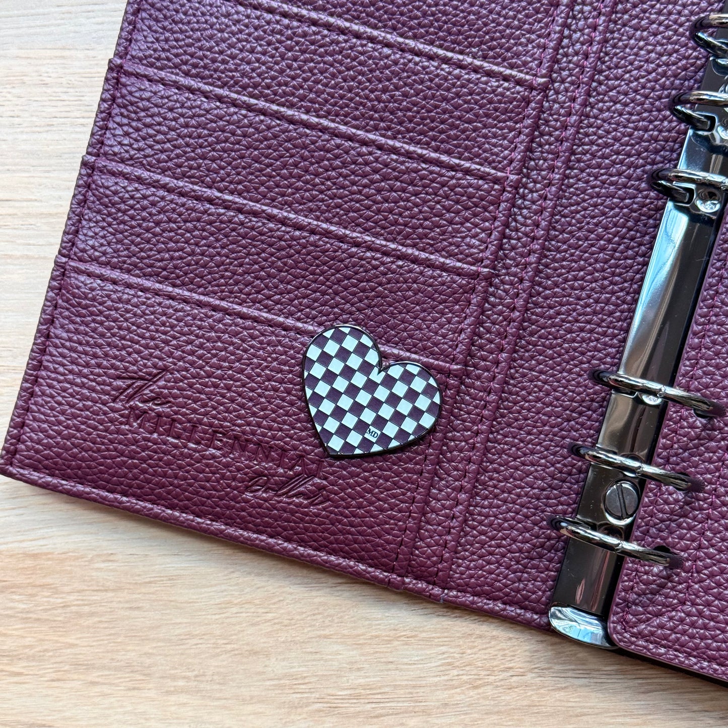 Plum Royale | Checkered Heart | Magnetic Binder Pin