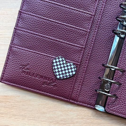 Plum Royale | Checkered Heart | Magnetic Binder Pin
