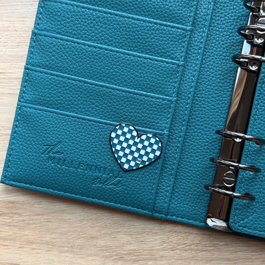 Topaz Twist | Checkered Heart | Magnetic Binder Pin